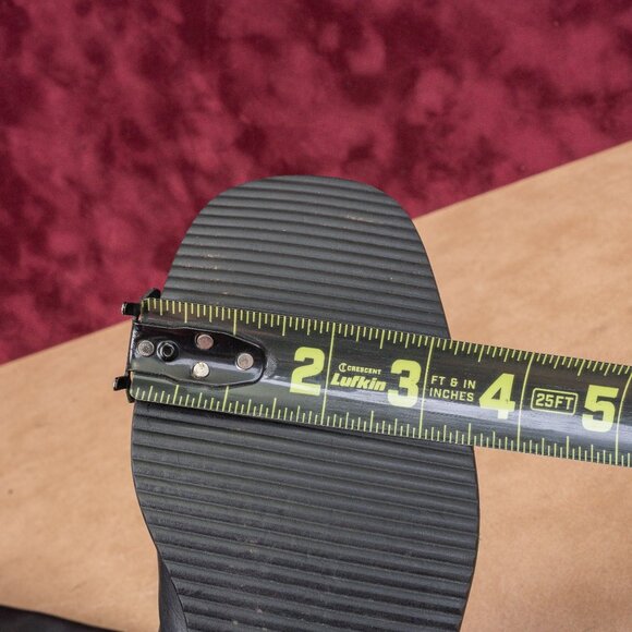 Browns Women Vintage 90s Black Leather Square Toe Zip Knee Boots sz 7US EUR37 - Picture 7 of 9